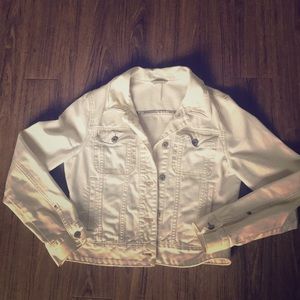 Free people white denim jacket
